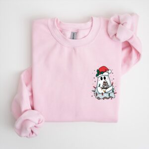 vintage christmas ghost tree cake t shirt for women funny christmas sweatshirt with unique design and comfortable fit jcnxe