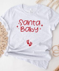 vintage christmas maternity shirt santa baby pregnancy announcement with fun design for holiday reveal and celebration e49pl