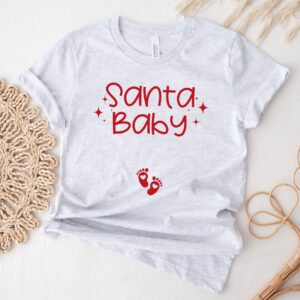 vintage christmas maternity shirt santa baby pregnancy announcement with fun design for holiday reveal and celebration e49pl