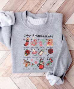 vintage christmas nurse sweatshirt for 12 days of nursing with unique design ideal for nicu nurses and holiday celebrations fjpwa scaled