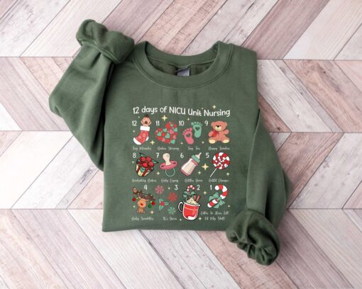 vintage christmas nurse sweatshirt for 12 days of nursing with unique design ideal for nicu nurses and holiday celebrations jwv7o scaled