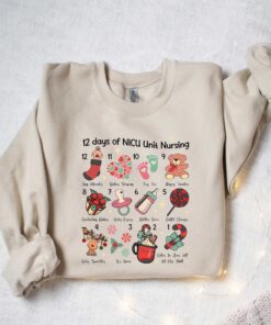 vintage christmas nurse sweatshirt for 12 days of nursing with unique design ideal for nicu nurses and holiday celebrations mglic scaled