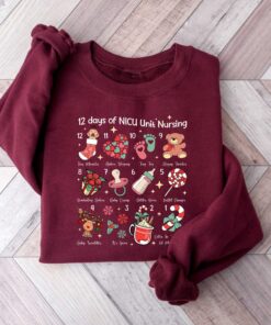 vintage christmas nurse sweatshirt for 12 days of nursing with unique design ideal for nicu nurses and holiday celebrations qecr0 scaled