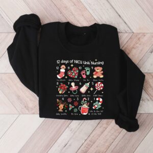 vintage christmas nurse sweatshirt for 12 days of nursing with unique design ideal for nicu nurses and holiday celebrations x3bwc scaled