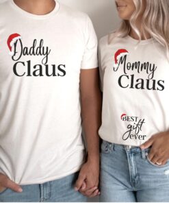 vintage christmas pregnancy announcement shirts for couples with maternity reveal design and unique holiday theme 2wmgs