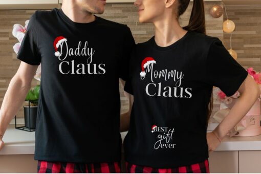 vintage christmas pregnancy announcement shirts for couples with maternity reveal design and unique holiday theme 3kruv