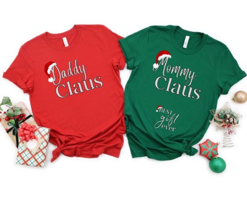 vintage christmas pregnancy announcement shirts for couples with maternity reveal design and unique holiday theme qoosl