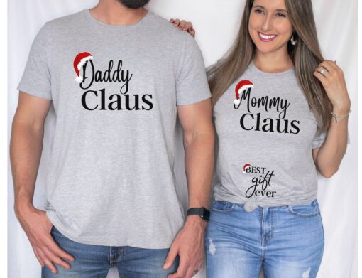 vintage christmas pregnancy announcement shirts for couples with maternity reveal design and unique holiday theme yzh5b