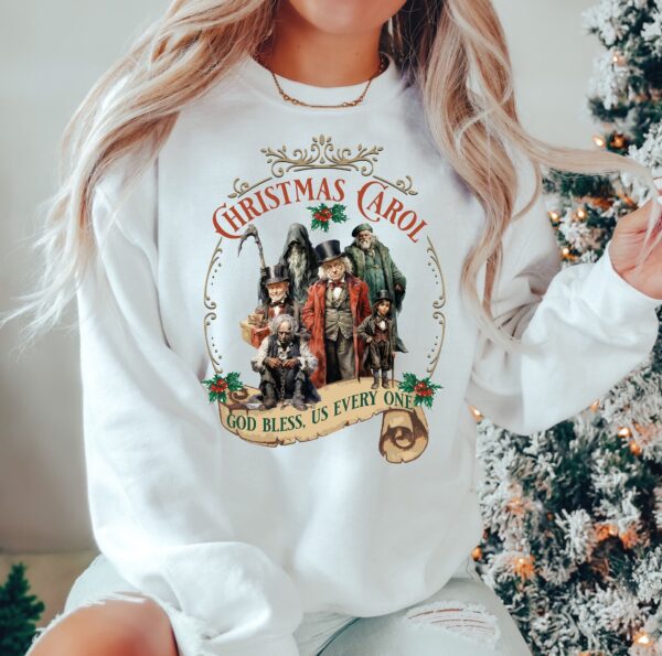 vintage christmas shirt a christmas carol sweatshirt featuring scrooge and marley retro bookish dickens design