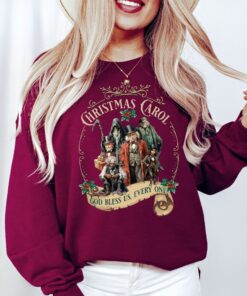 vintage christmas shirt a christmas carol sweatshirt featuring scrooge and marley retro bookish dickens design t95ab