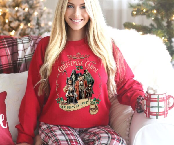 vintage christmas shirt a christmas carol sweatshirt featuring scrooge and marley retro bookish dickens design yg985