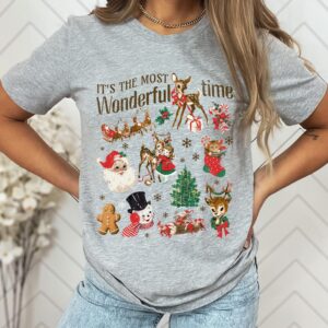 vintage christmas shirt featuring santa and snowman retro design for holiday apparel cmrjs scaled