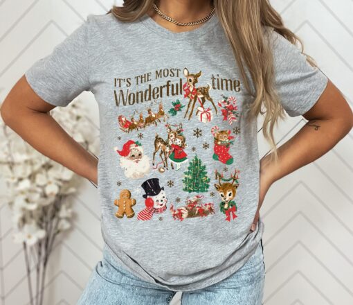 vintage christmas shirt featuring santa and snowman retro design for holiday apparel cmrjs scaled