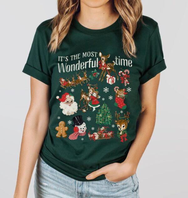 vintage christmas shirt featuring santa and snowman retro design for holiday apparel efhep scaled