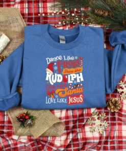 vintage christmas shirt with inspirational quotes dance like frosty shine like rudolph love like jesus for holiday celebrations noxk6 scaled