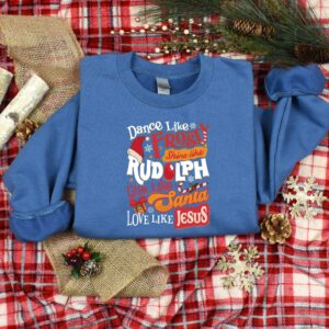 vintage christmas shirt with inspirational quotes dance like frosty shine like rudolph love like jesus for holiday celebrations noxk6 scaled