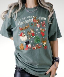 vintage christmas shirt with santa snowman reindeer doodle design for holiday apparel and retro style celebrations 3lwsc