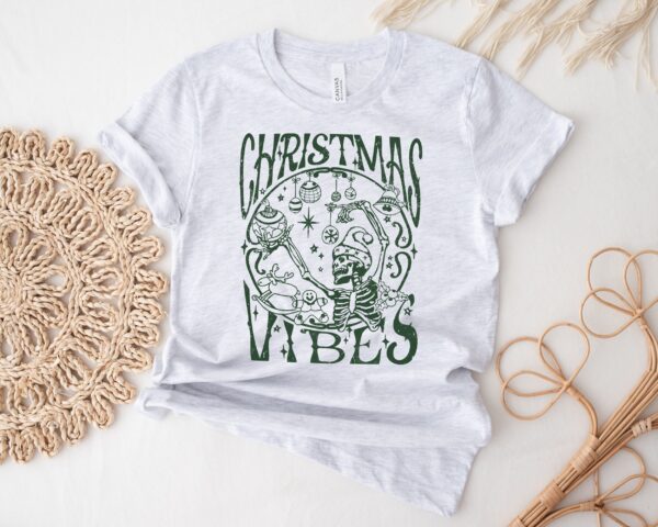 vintage christmas skeleton t shirt for women spooky xmas graphic tee with unique design and fun holiday vibes 0uwk4