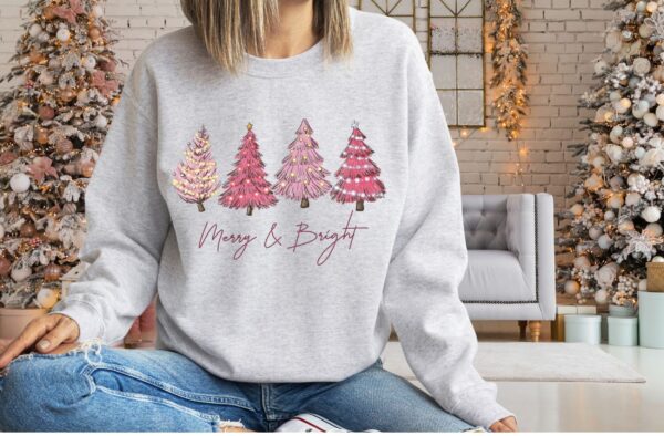 vintage christmas sweater for women with pink tree design holiday crewneck and sweatshirt for winter wear dfkfc