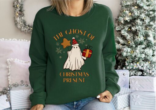 vintage christmas sweater with funny ghost design for women ugly christmas sweatshirt for holiday celebrations