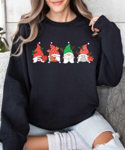 vintage christmas sweater with funny gnomes and ghosts design for women ideal for holiday gatherings and winter celebrations mfjbe