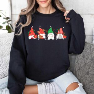 vintage christmas sweater with funny gnomes and ghosts design for women ideal for holiday gatherings and winter celebrations mfjbe