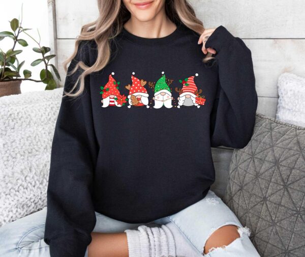 vintage christmas sweater with funny gnomes and ghosts design for women ideal for holiday gatherings and winter celebrations mfjbe