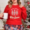 vintage christmas sweatshirt nuts about christmas design funny retro winter tee with nutcracker theme ahldd scaled