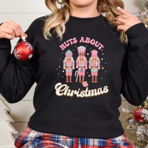 vintage christmas sweatshirt nuts about christmas design funny retro winter tee with nutcracker theme ewzzx scaled