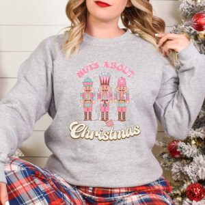 vintage christmas sweatshirt nuts about christmas design funny retro winter tee with nutcracker theme mz4ql scaled