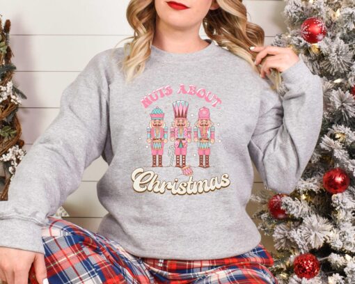 vintage christmas sweatshirt nuts about christmas design funny retro winter tee with nutcracker theme mz4ql scaled