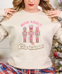 vintage christmas sweatshirt nuts about christmas design funny retro winter tee with nutcracker theme yhfaa scaled