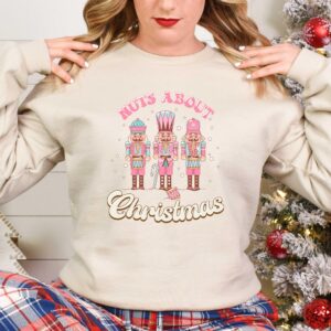 vintage christmas sweatshirt nuts about christmas design funny retro winter tee with nutcracker theme yhfaa scaled