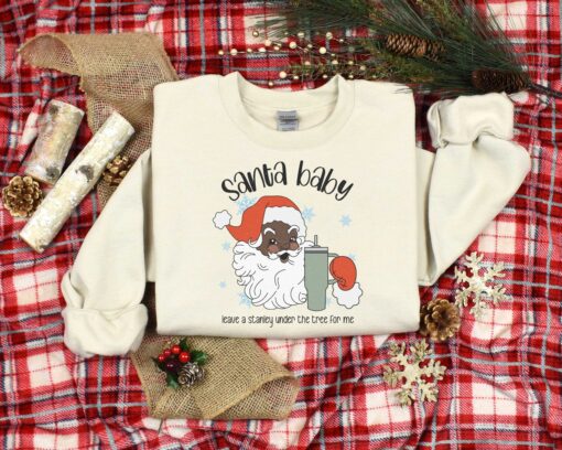 vintage christmas sweatshirt african santa design for family gatherings comfortable black santa shirt dexxq scaled