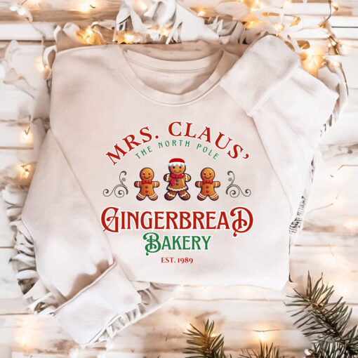 vintage christmas sweatshirt claus gingerbread bakery design with fun cookie print for holiday celebrations and casual wear wjega scaled