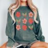 vintage christmas sweatshirt comfort colors crewneck holly floral design for holiday wear and festive style mraco