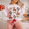 vintage christmas sweatshirt cowgirl crewneck retro hoodie with highland cow bow design for a fun festive season 4tq1m