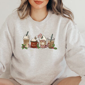 vintage christmas sweatshirt crewneck with fun coffee design for holiday celebrations and cozy winter outfits 01asm