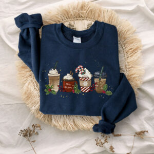 vintage christmas sweatshirt crewneck with fun coffee design for holiday celebrations and cozy winter outfits 2axz1