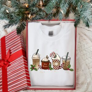 vintage christmas sweatshirt crewneck with fun coffee design for holiday celebrations and cozy winter outfits im5uq