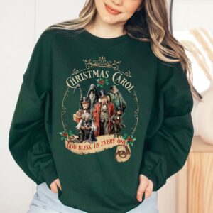 vintage christmas sweatshirt dickens christmas carol design scrooge and marley retro style bookish apparel for holiday celebrations cyj0i