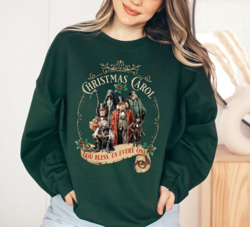 vintage christmas sweatshirt dickens christmas carol design scrooge and marley retro style bookish apparel for holiday celebrations cyj0i