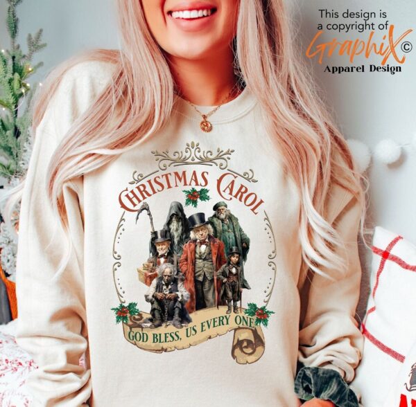 vintage christmas sweatshirt dickens christmas carol design scrooge and marley retro style bookish apparel for holiday celebrations shiip