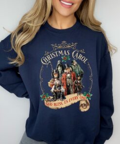 vintage christmas sweatshirt dickens christmas carol design scrooge and marley retro style bookish apparel for holiday celebrations uawh6