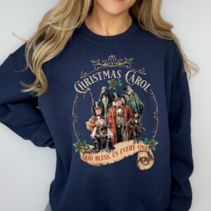 vintage christmas sweatshirt dickens christmas carol design scrooge and marley retro style bookish apparel for holiday celebrations uawh6