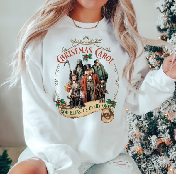 vintage christmas sweatshirt dickens christmas carol design scrooge and marley retro style bookish apparel for holiday celebrations zcipj