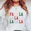 Vintage Christmas Sweatshirt Fa La La La La Design Soft Crewneck for Holiday Celebrations and Caroling Events