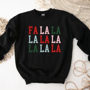 vintage christmas sweatshirt fa la la la la design soft crewneck for holiday celebrations and caroling events xhiyq