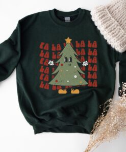 vintage christmas sweatshirt falalala tree crewneck winter apparel for women holiday style retro design xdth2