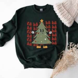 vintage christmas sweatshirt falalala tree crewneck winter apparel for women holiday style retro design xdth2